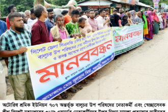 শ্রমিকদের উপর মিথ্যা মামলা প্রত্যাহারের দাবিতে বালুচরে মানববন্ধন 8 শ্রমিকদের উপর মিথ্যা মামলা প্রত্যাহারের দাবিতে বালুচরে মানববন্ধন - Surma Times | Sylhet News