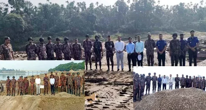 জাফলংয়ে অবৈধভাবে বালু-পাথর উত্তোলন বন্ধে টাস্কফোর্সের অভিযান - Surma Times | Sylhet News