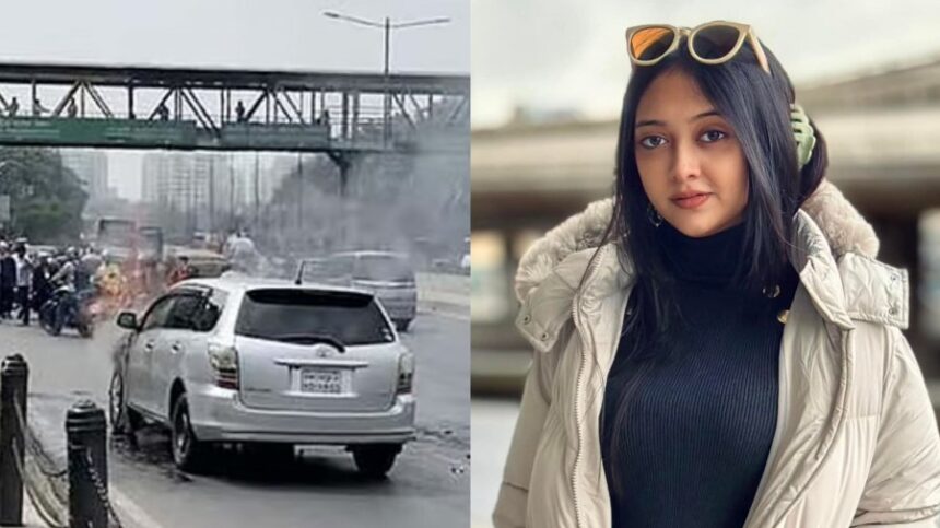 পারশার চলন্ত গাড়িতে হঠাৎ আগুন, অল্পের জন্য প্রাণে রক্ষা - Surma Times | Sylhet News