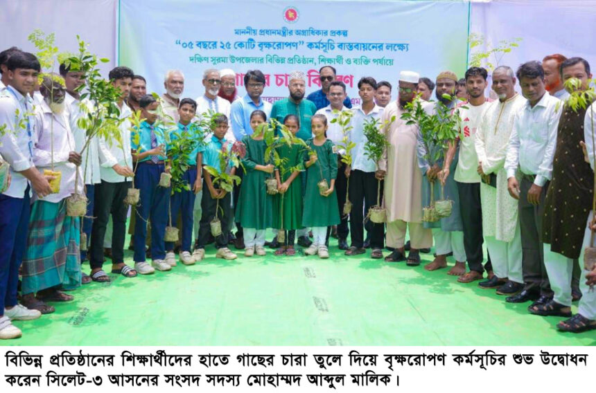 দক্ষিণ সুরমায় বৃক্ষরোপণ কর্মসূচি উদ্বোধন, গাছ লাগানোর বিকল্প নেই—এম এ মালিক - Surma Times | Sylhet News