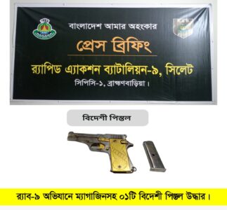 বাঞ্ছারামপুরে ম্যাগাজিনসহ বিদেশি পিস্তল উদ্ধার - Surma Times | Sylhet News