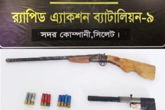 ওসমানীনগরে সীমানাপ্রাচীরের ভেতর থেকে বন্দুক, পাইপগান ও কার্তুজ উদ্ধার - Surma Times | Sylhet News