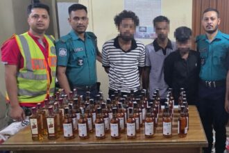 সিলেটে ৫৮ বোতল ভারতীয় মদসহ তিনজন গ্রেফতার 33 সিলেটে ৫৮ বোতল ভারতীয় মদসহ তিনজন গ্রেফতার - Surma Times | Sylhet News